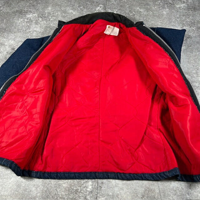 KEY KEY 80s Corduroy Collar Denim Quilted Liner Jacket Size 40
