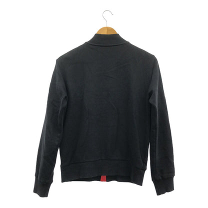 MONCLER Black Cotton Polyamide Logo Cardigan Size 14