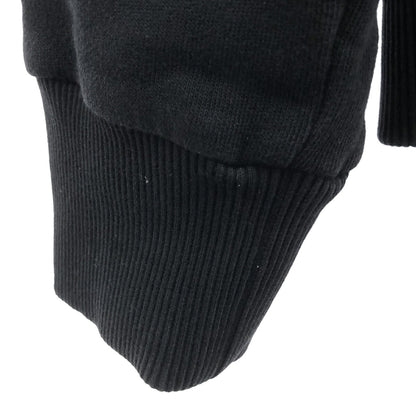 MONCLER Black Cotton Polyamide Logo Cardigan Size 14