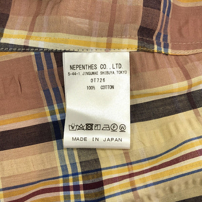 AiE Cotton Seersucker Plaid Painter Shirt Size M