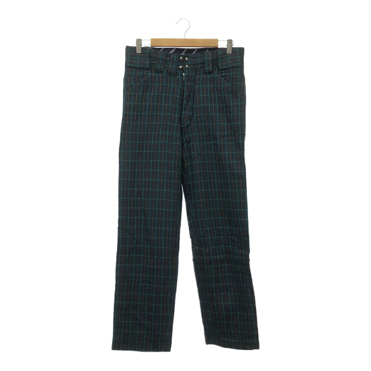 WHITE MOUNTAINEERING 10AW Green Blue Check Wool Pants Size M