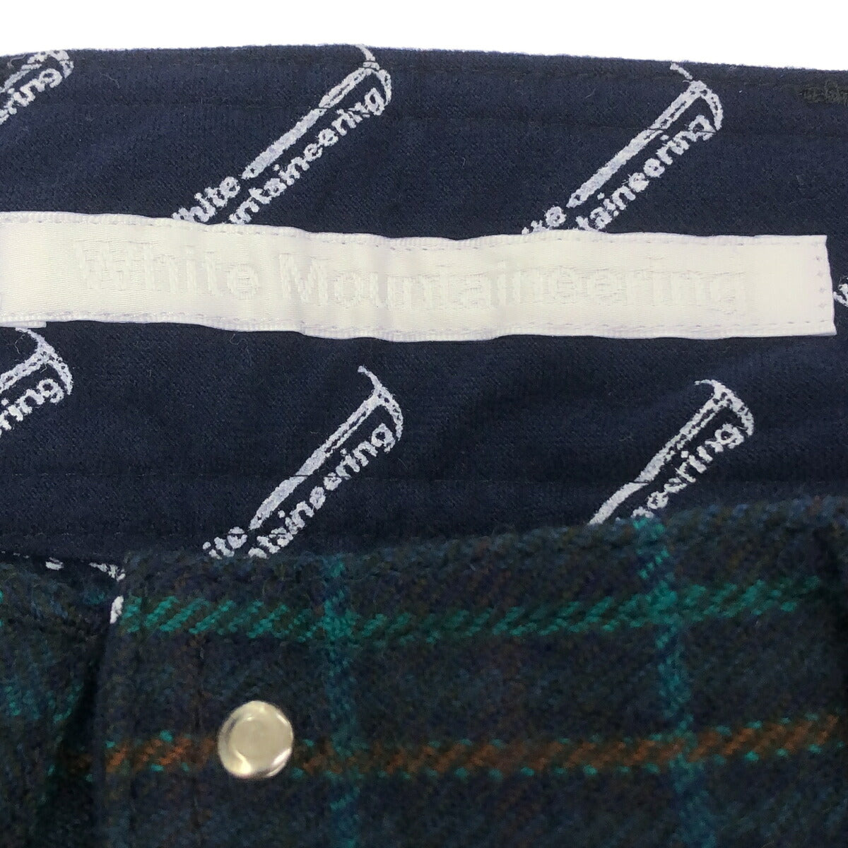 WHITE MOUNTAINEERING 10AW Green Blue Check Wool Pants Size M