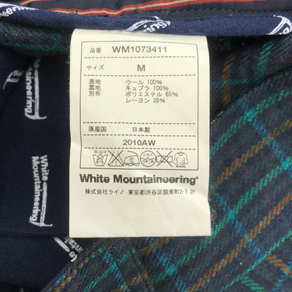 WHITE MOUNTAINEERING 10AW Green Blue Check Wool Pants Size M