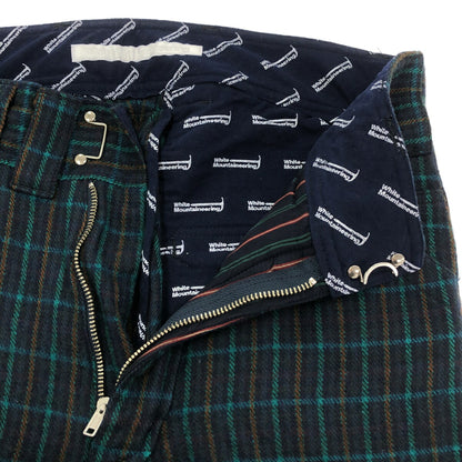 WHITE MOUNTAINEERING 10AW Green Blue Check Wool Pants Size M
