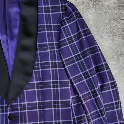 Takizawa Shigeru Purple Check Pattern Party Jacket Size 48
