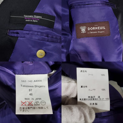 Takizawa Shigeru Purple Check Pattern Party Jacket Size 48