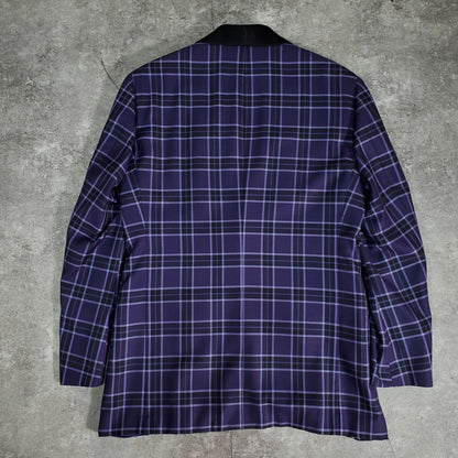 Takizawa Shigeru Purple Check Pattern Party Jacket Size 48