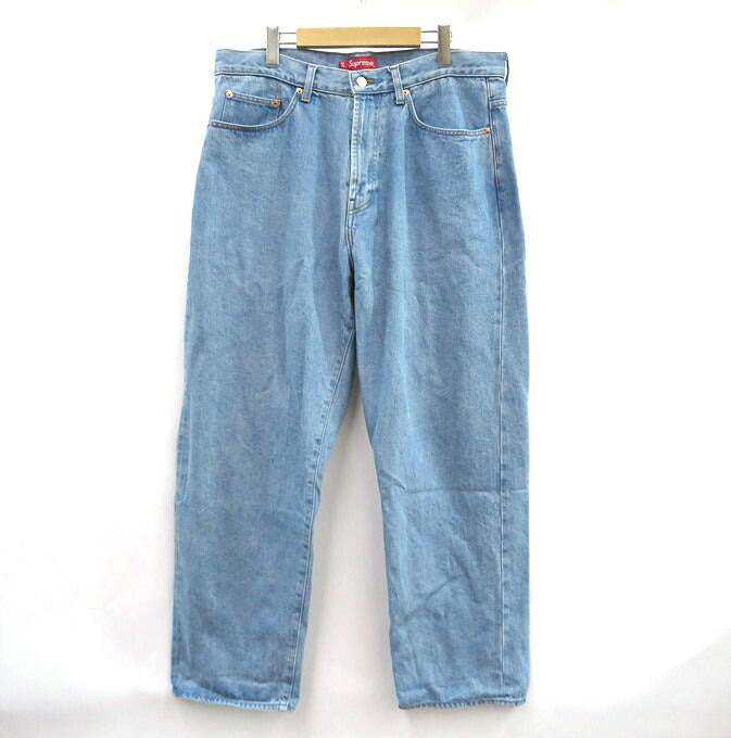 Supreme Baggy Washed Indigo Jeans Blue Size 34