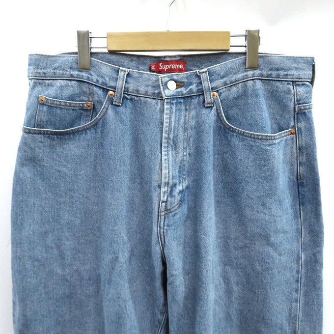 Supreme Baggy Washed Indigo Jeans Blue Size 34