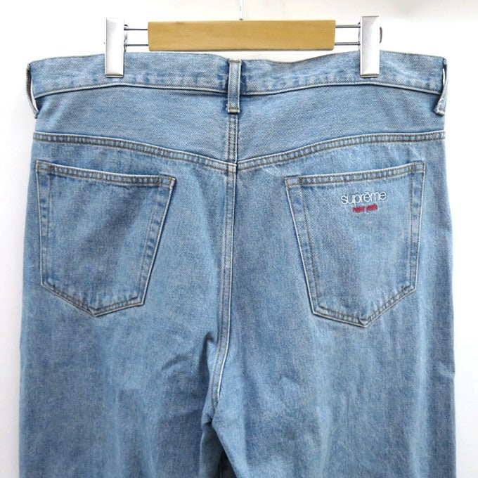 Supreme Baggy Washed Indigo Jeans Blue Size 34