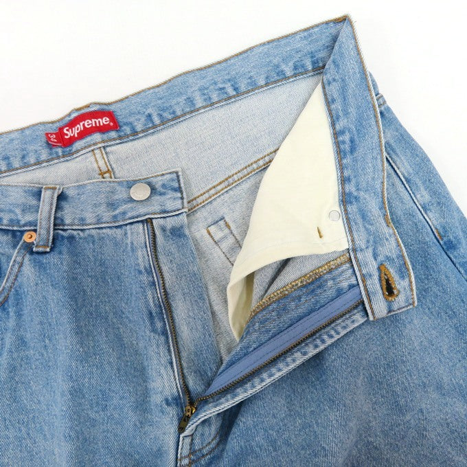 Supreme Baggy Washed Indigo Jeans Blue Size 34