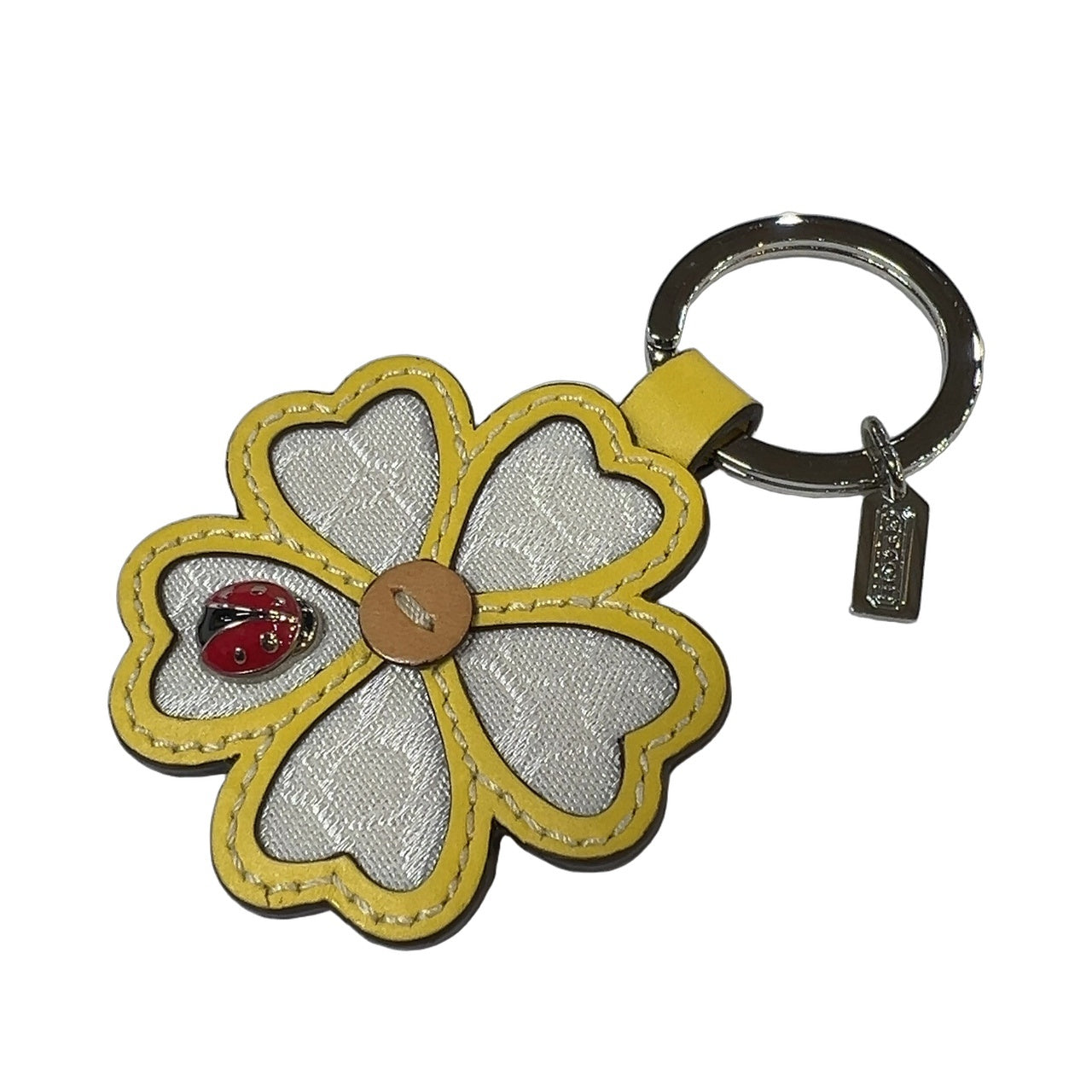 COACH Signature Ladybug Clover Key ONE SIZE Keychain Size ONE SIZE