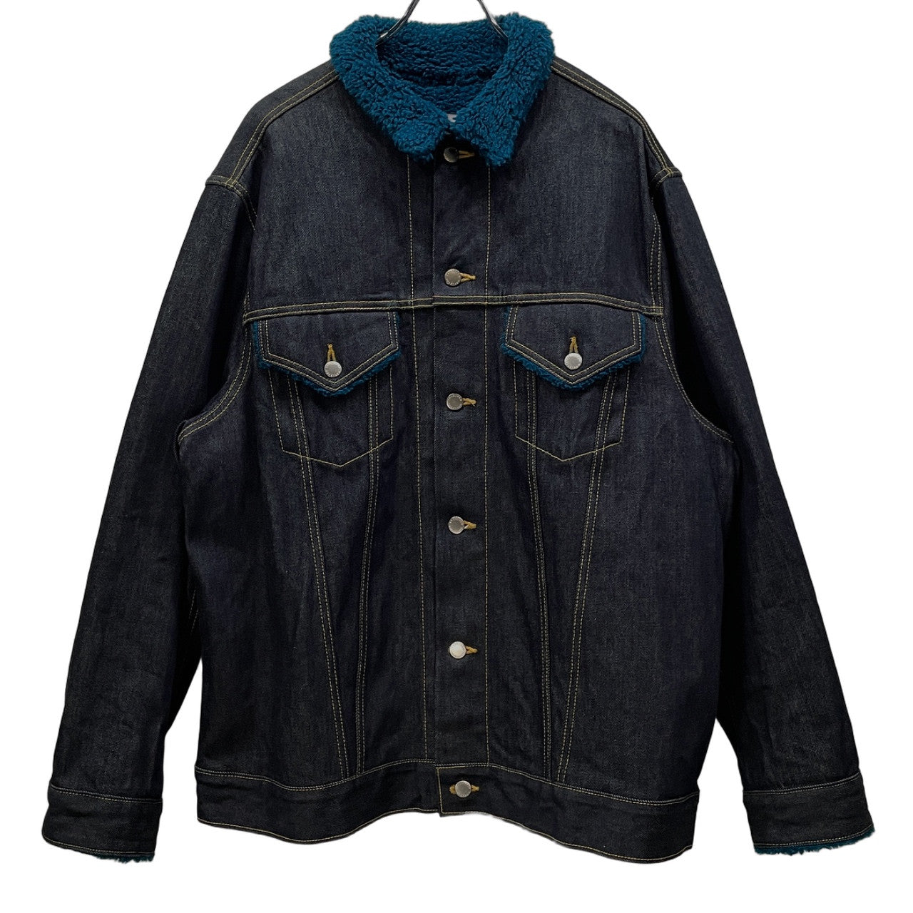 FACETASM Oversized Indigo Denim Boa Jacket Blue Size 2