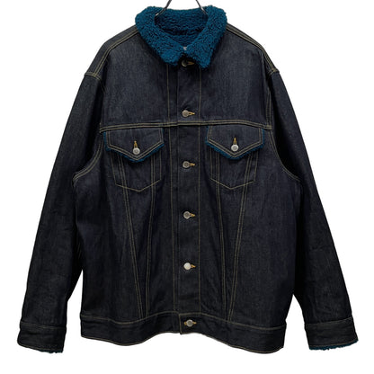 FACETASM Oversized Indigo Denim Boa Jacket Blue Size 2