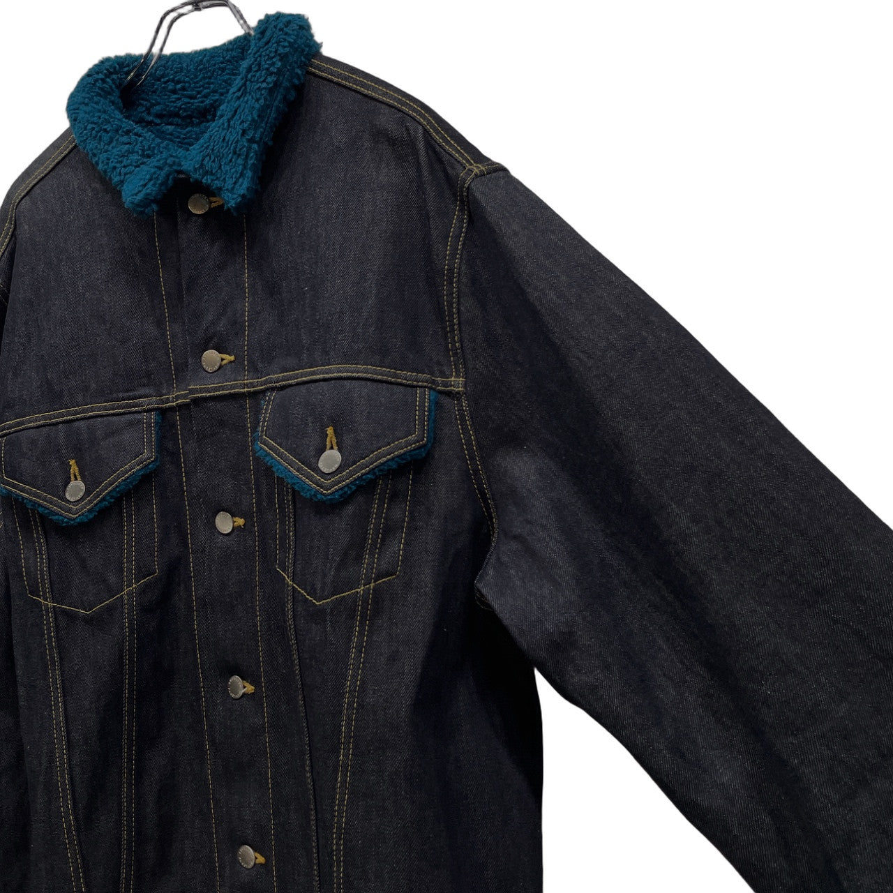 FACETASM Oversized Indigo Denim Boa Jacket Blue Size 2