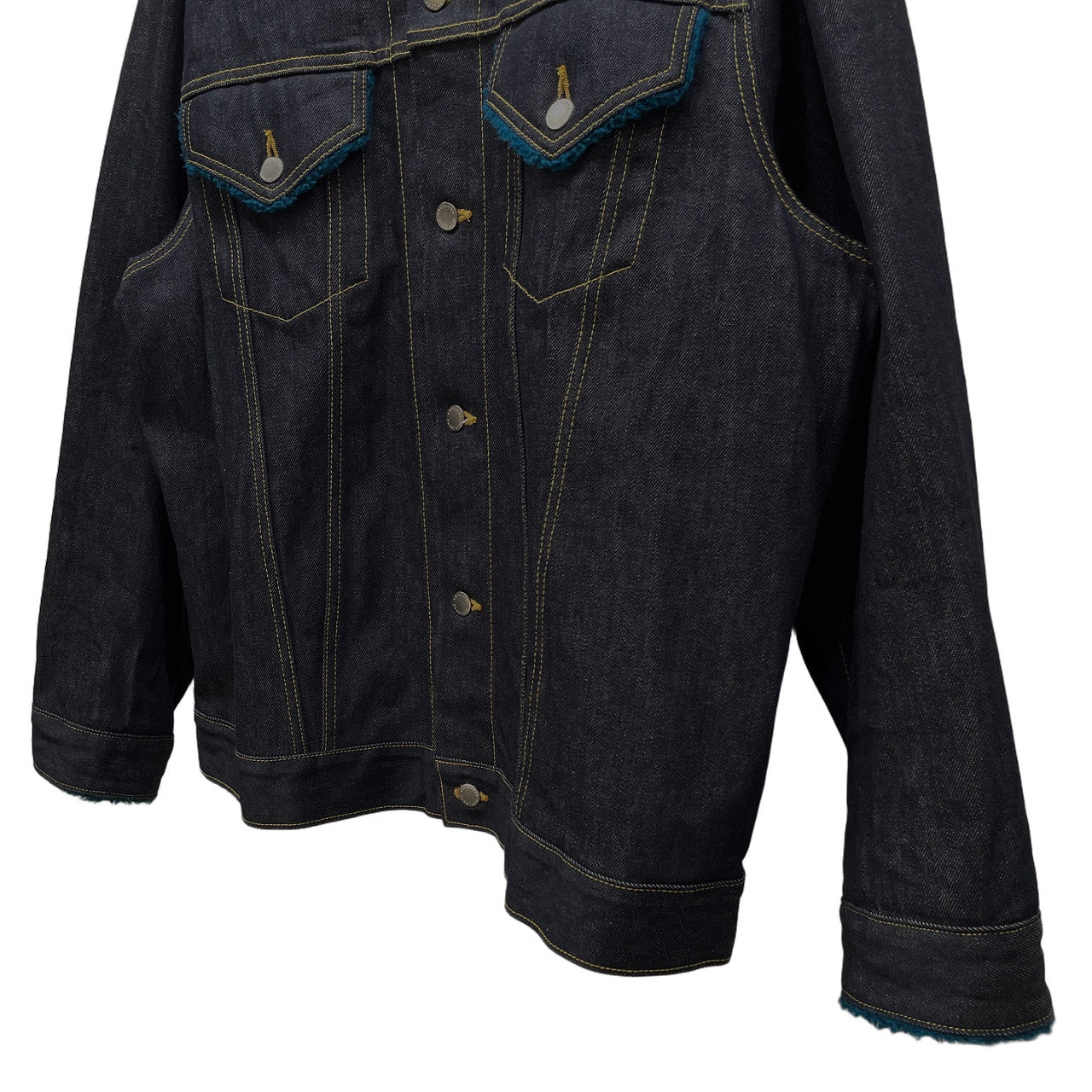 FACETASM Oversized Indigo Denim Boa Jacket Blue Size 2