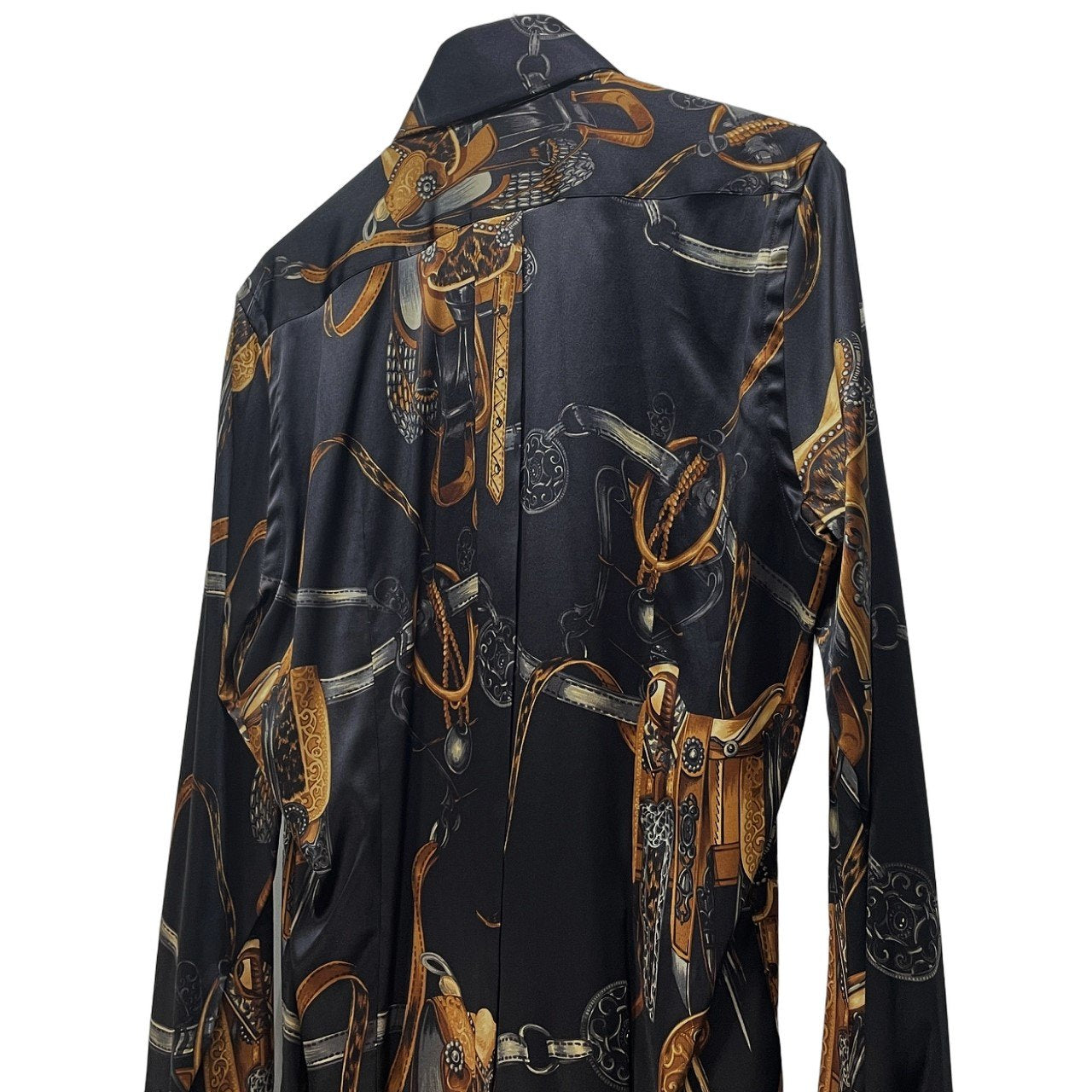 Dolce & Gabbana Silk All-Over Print Cufflinks Dress Size 40