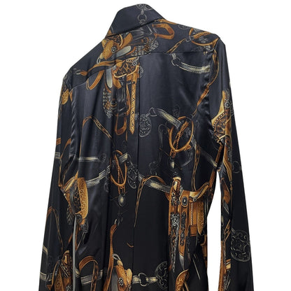 Dolce & Gabbana Silk All-Over Print Cufflinks Dress Size 40