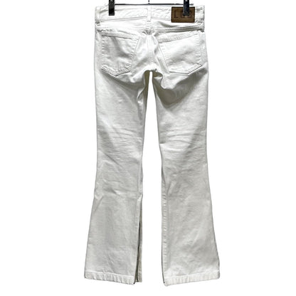 L.G.B. White Denim Hem Zip Flare Jeans Size 25