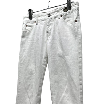 L.G.B. White Denim Hem Zip Flare Jeans Size 25
