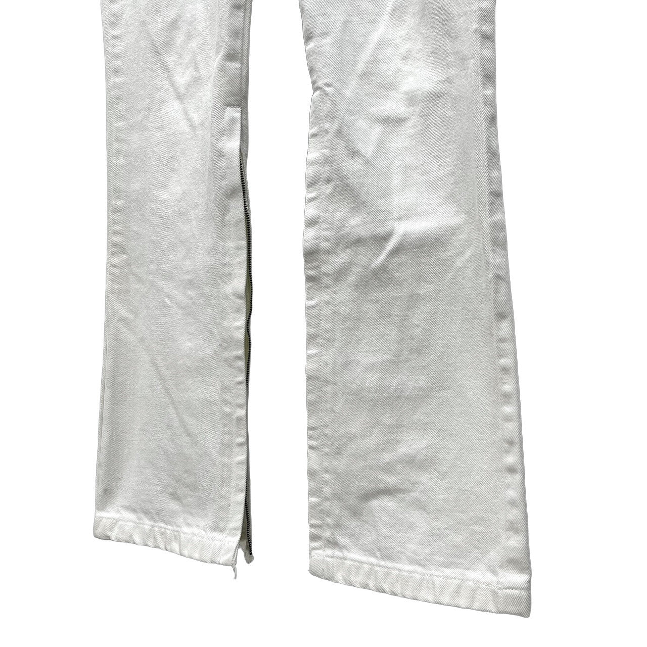 L.G.B. White Denim Hem Zip Flare Jeans Size 25