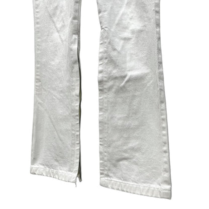 L.G.B. White Denim Hem Zip Flare Jeans Size 25