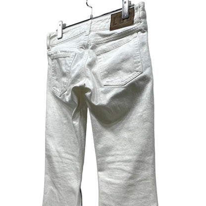 L.G.B. White Denim Hem Zip Flare Jeans Size 25