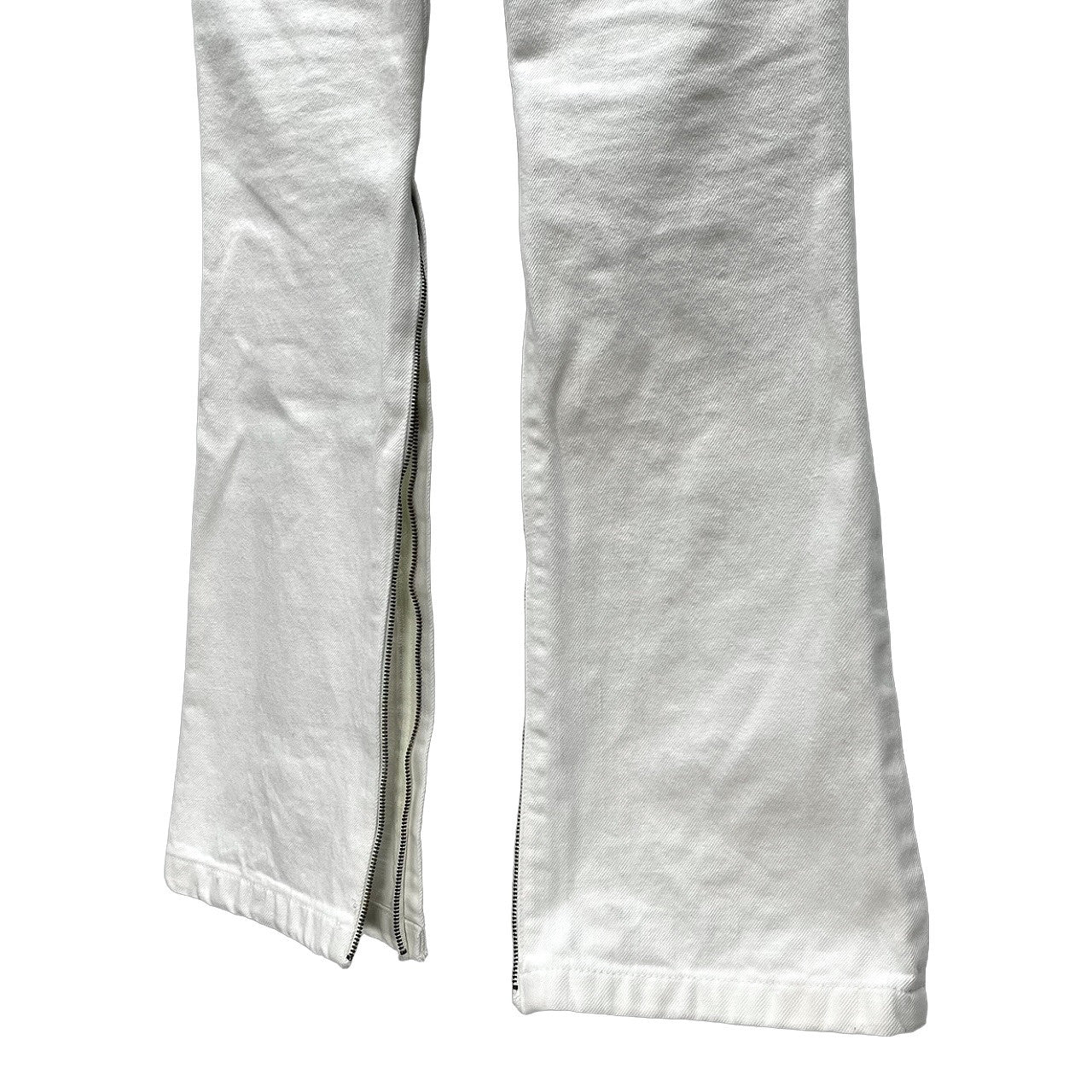 L.G.B. White Denim Hem Zip Flare Jeans Size 25