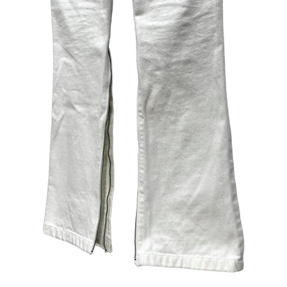 L.G.B. White Denim Hem Zip Flare Jeans Size 25