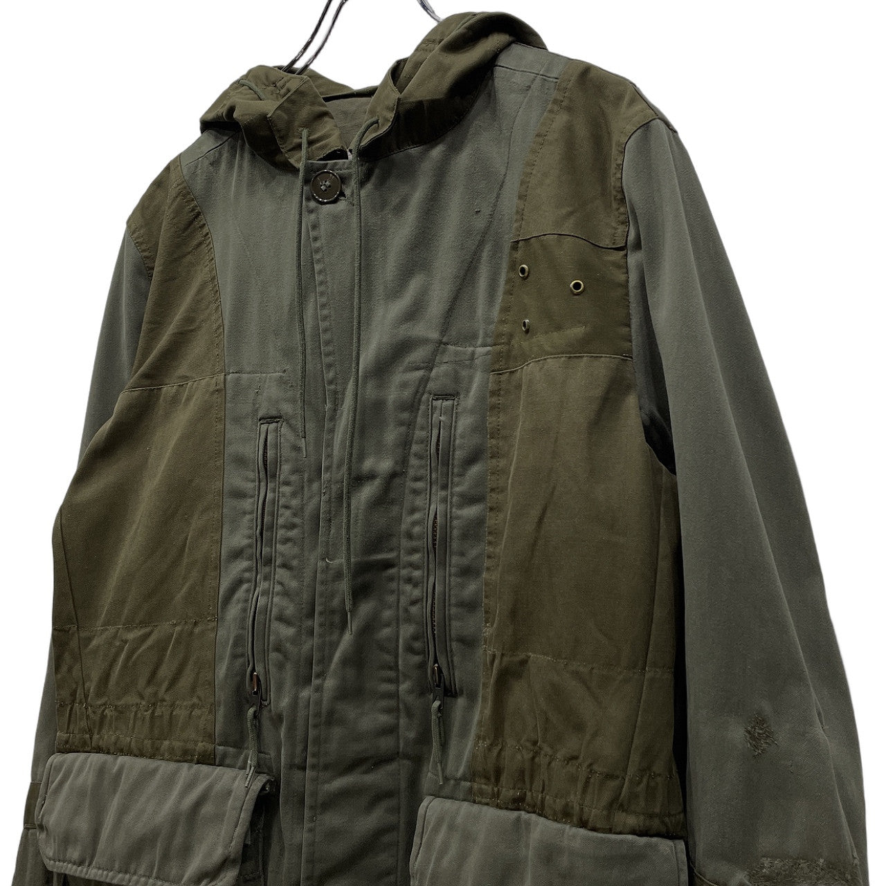 ink French M-64 Reconstructed Hooded Coat Green Size M