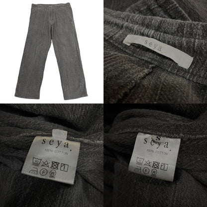 seya. 22SS Ink Dye Wind Pants Black Size S