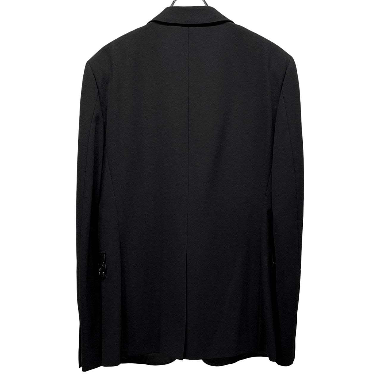 RICHMOND Leather Peaked Lapel Stud 1B Wool Blazer Size 50