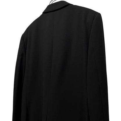 RICHMOND Leather Peaked Lapel Stud 1B Wool Blazer Size 50