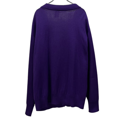 Y-3 Logo Jacquard Oversized Knit Cardigan Purple Size XS