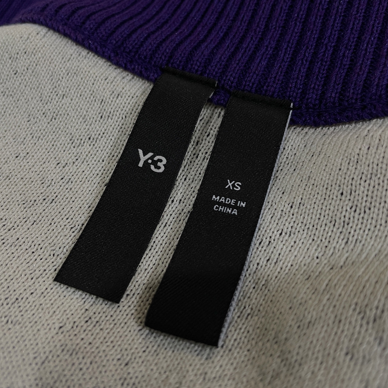 Y-3 Logo Jacquard Oversized Knit Cardigan Purple Size XS