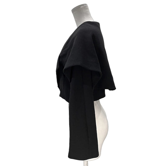 LIMI feu Black Cape Collar Wool Short Coat Size S