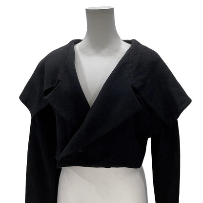 LIMI feu Black Cape Collar Wool Short Coat Size S