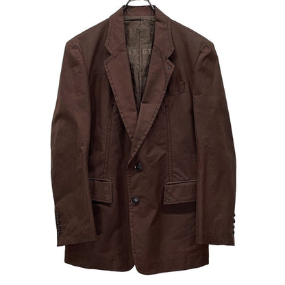 Y's for men Archive Oiled Cotton Stencil Blazer Brown Size 2