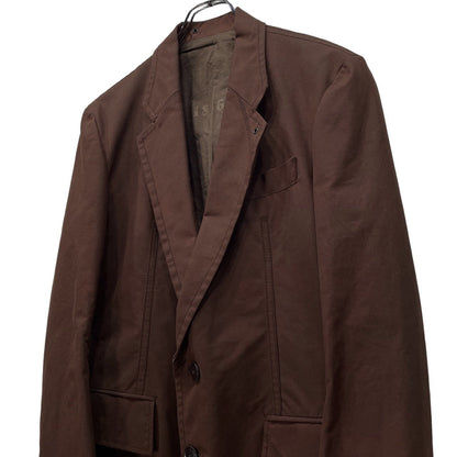 Y's for men Archive Oiled Cotton Stencil Blazer Brown Size 2