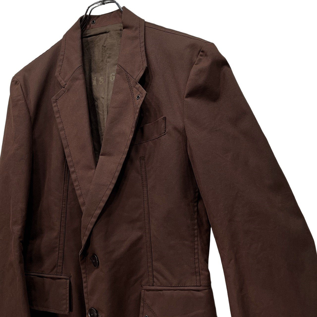 Y's for men Archive Oiled Cotton Stencil Blazer Brown Size 2