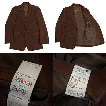 Y's for men Archive Oiled Cotton Stencil Blazer Brown Size 2