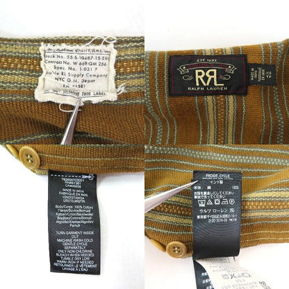 RRL Jacquard Stripe Cape Shirt Brown Size XS