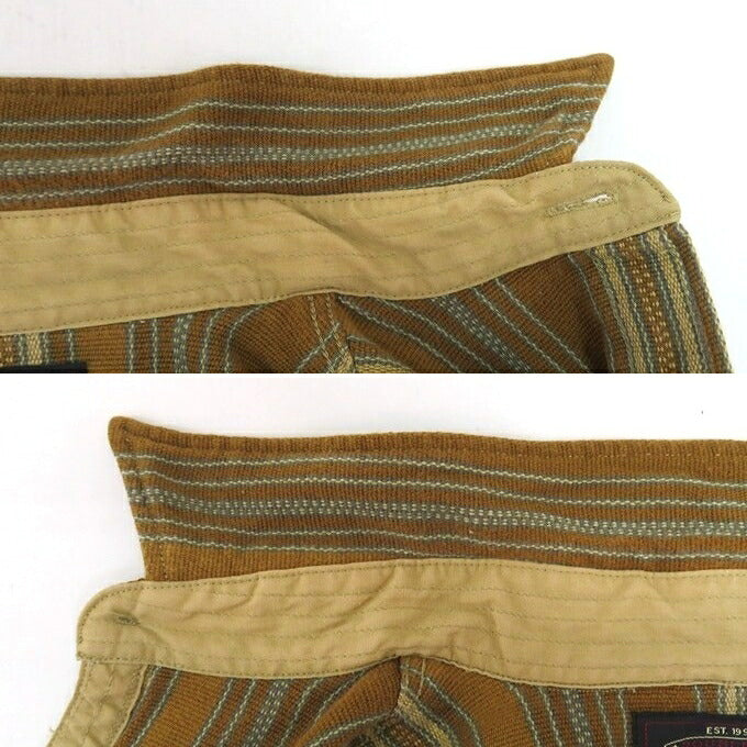 RRL Jacquard Stripe Cape Shirt Brown Size XS