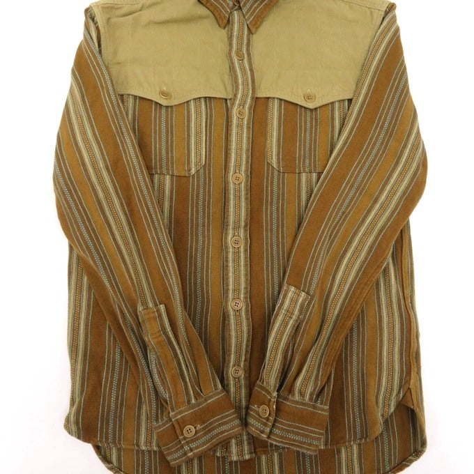 RRL Jacquard Stripe Cape Shirt Brown Size XS