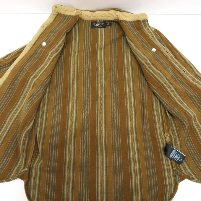 RRL Jacquard Stripe Cape Shirt Brown Size XS
