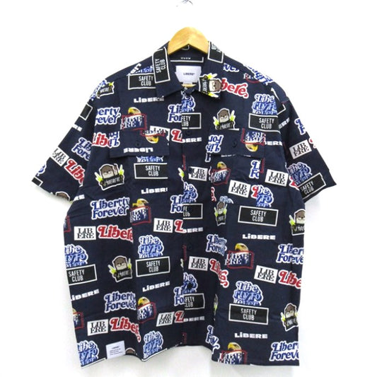 LIBERE Sticker Pack Big Silhouette Long Shirt Navy Size 1