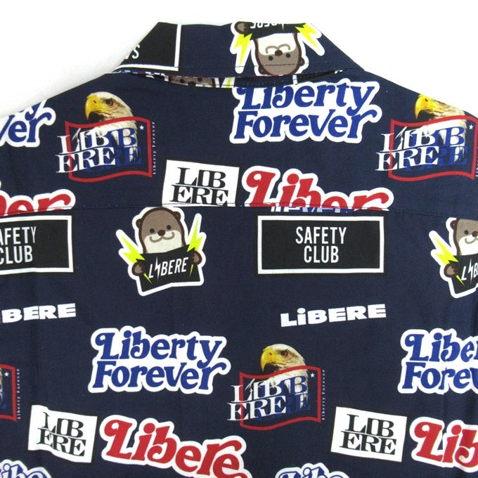 LIBERE Sticker Pack Big Silhouette Long Shirt Navy Size 1