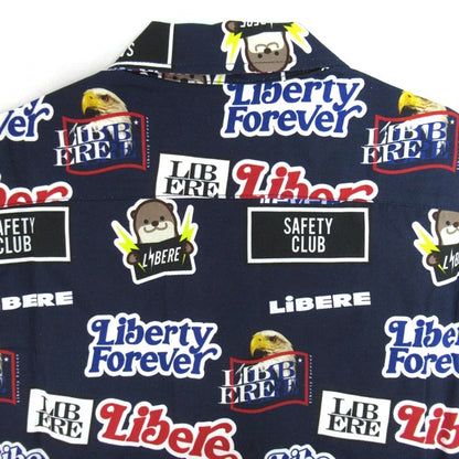 LIBERE Sticker Pack Big Silhouette Long Shirt Navy Size 1
