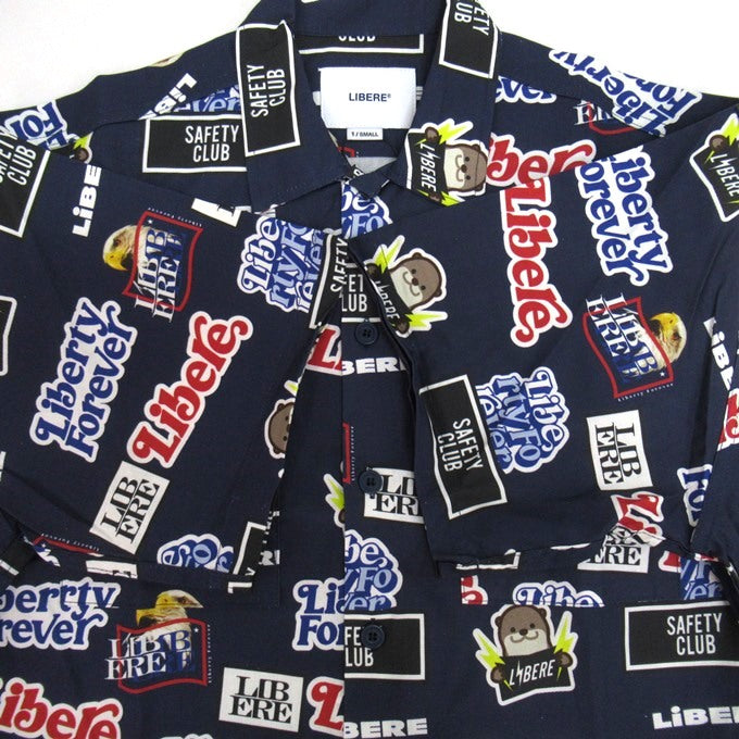 LIBERE Sticker Pack Big Silhouette Long Shirt Navy Size 1