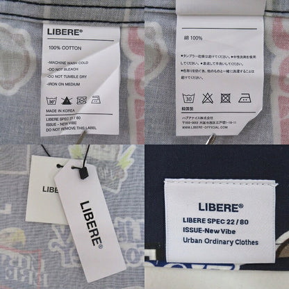LIBERE Sticker Pack Big Silhouette Long Shirt Navy Size 1